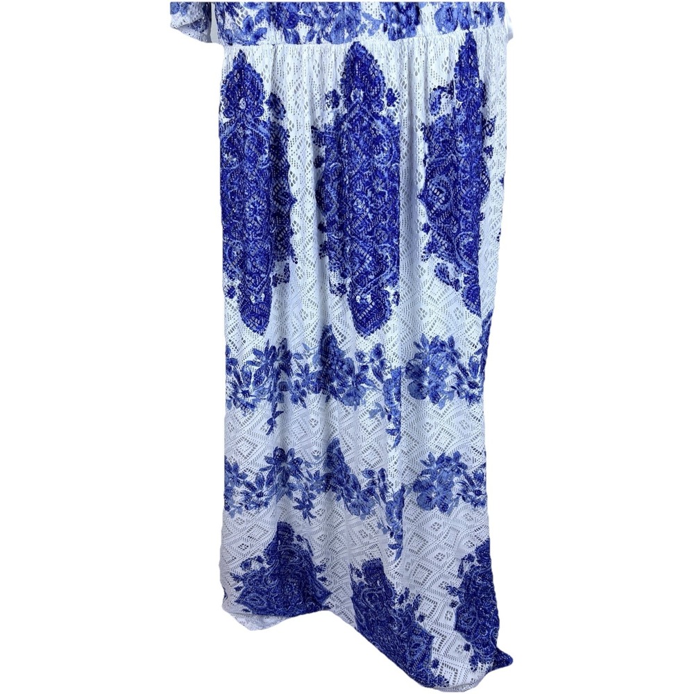 Lane Bryant Eyelet Halter Maxi Dress Womens White Blue 18 20 Y2K  Coquette NWT - Picture 6 of 14